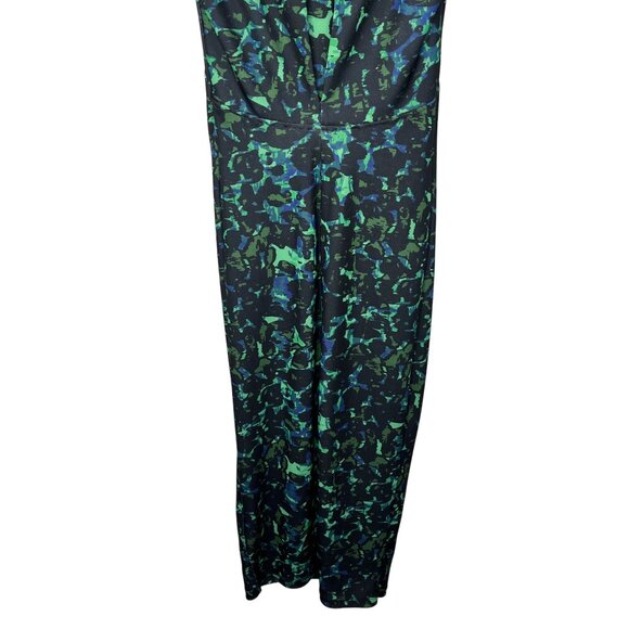 H&M Green Blue Print Sheath Midi Dress XS (2) Sleeveless - Picture 13 of 15